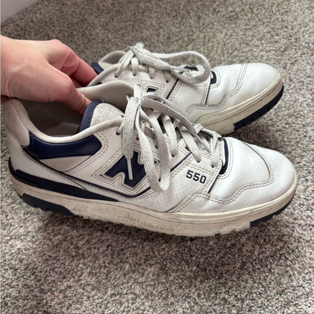 New Balance 550 White and Blue Shoes